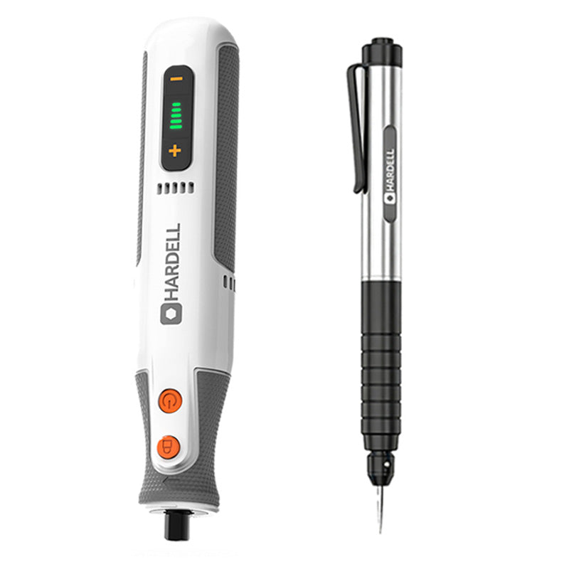 HARDELL 8V White Pro Rotary Set with Caliper, Engraver & 287pc Kit