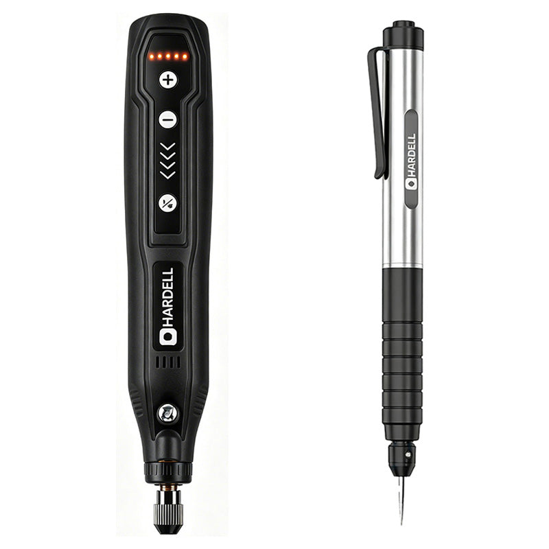 HARDELL 4V Black Rotary Tool Set with Caliper, Engraver & 287pc Kit
