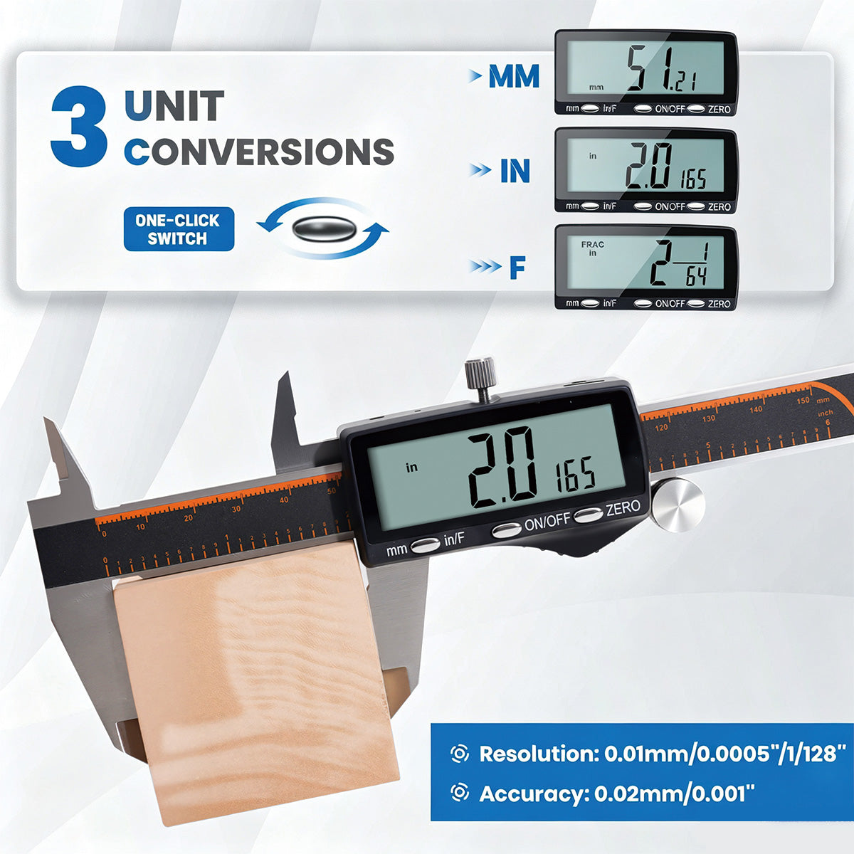 HARDELL 6" Rechargeable Digital Caliper – Large LCD