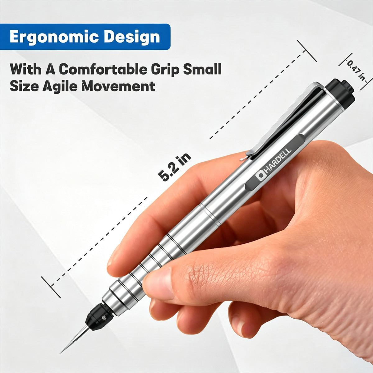 HARDELL Silver Essential 37000RPM Cordless Engraving Pen