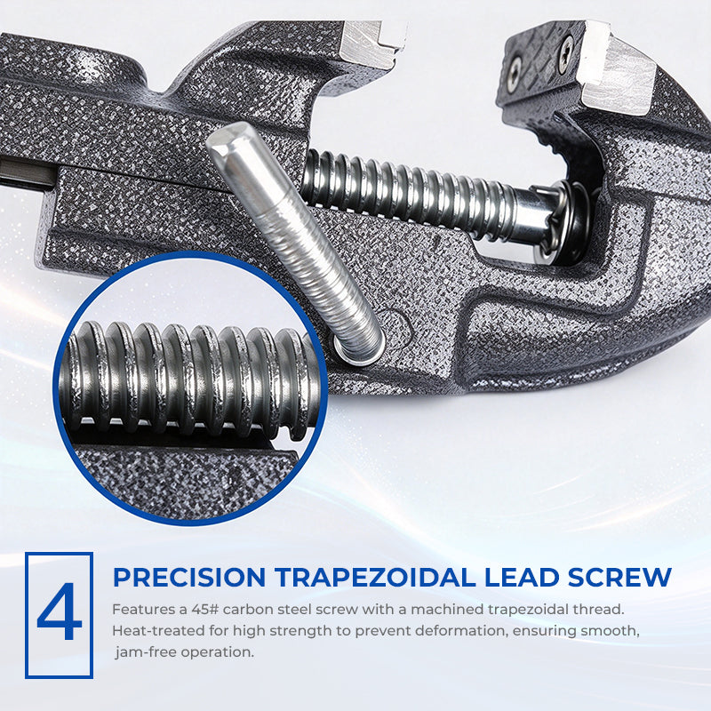 Heavy-Duty Black Bench Vise with 360° Swivel Base & Hardened Jaws