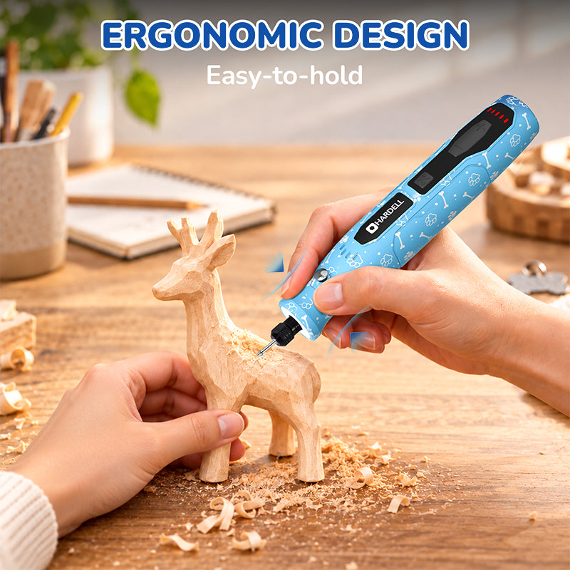HARDELL Blue 4V Mini Cordless Rotary Tool with 360° LED & 70 Accessories