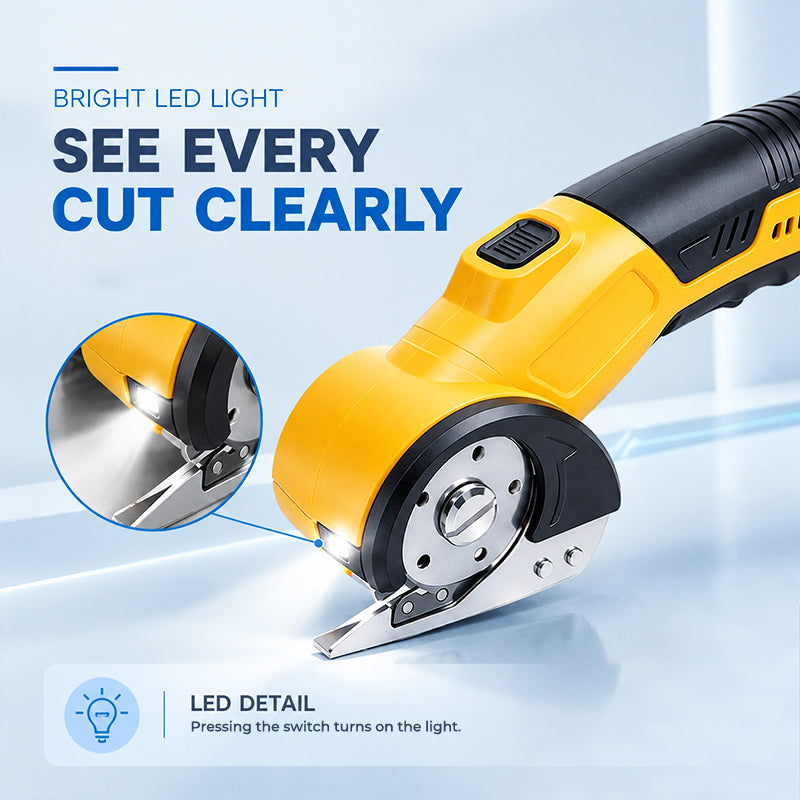 HARDELL Yellow Cordless Electric Scissors & Rotary Cutter