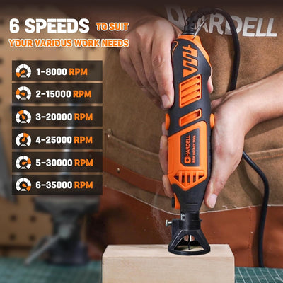 6 Variable Speeds 180w Corded Power Rotary Tool for DIY Crafts - Hardell