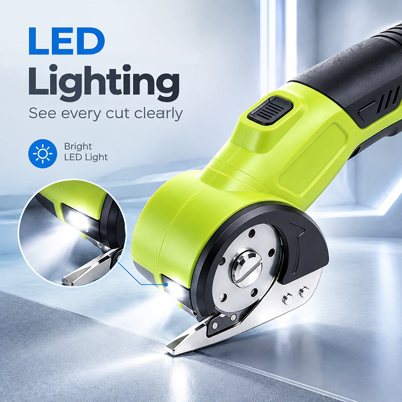 HARDELL Green Cordless Electric Scissors & Multi-Material Rotary Cutter