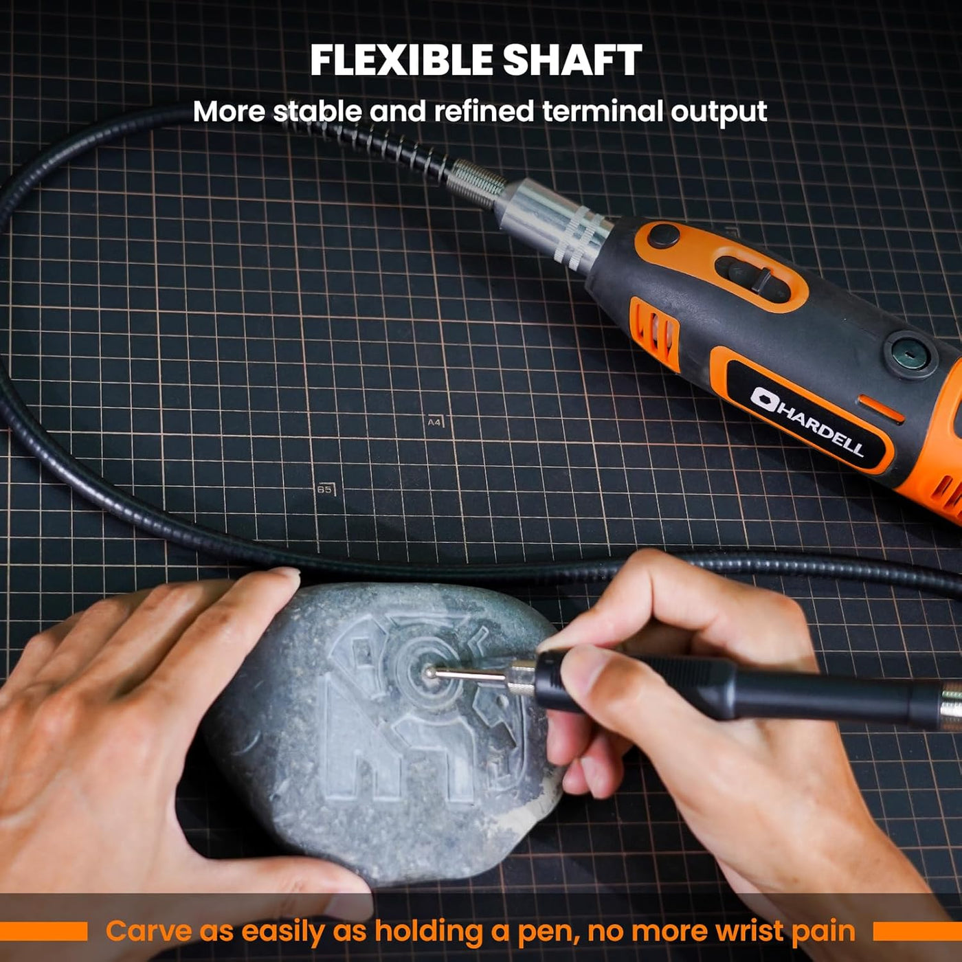 200w Corded Power Rotary Tool with Fine Speed Control and Flex Shaft - Hardell