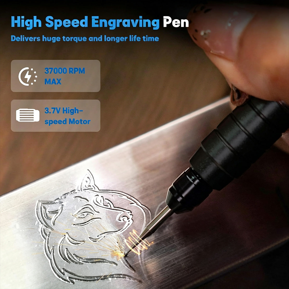 HARDELL Black Essential 37000RPM Cordless Engraving Pen