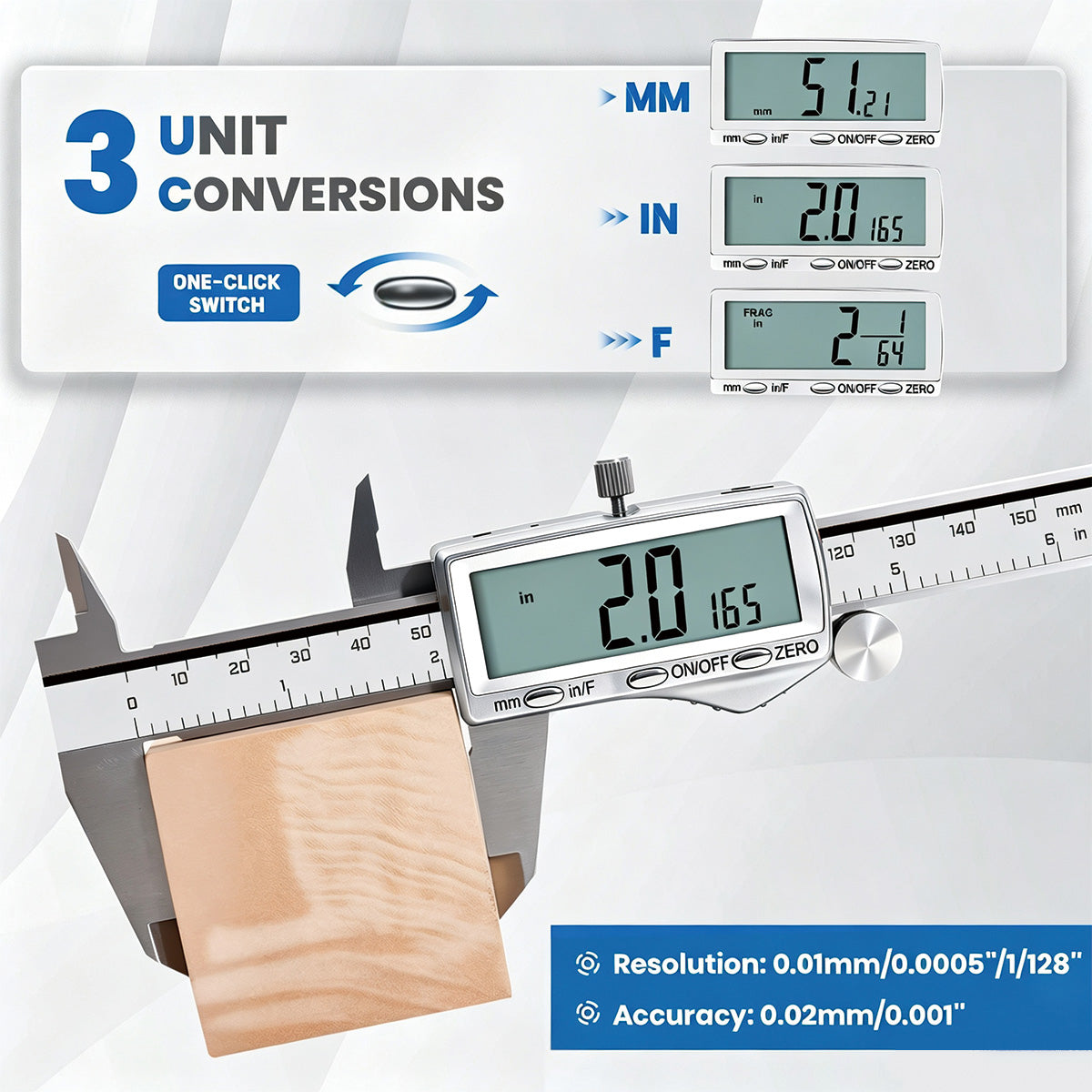 HARDELL 6" Advanced Rechargeable Caliper with LCD