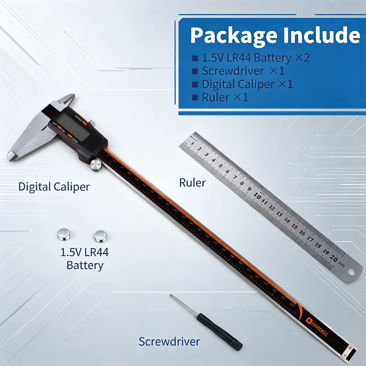 HARDELL 12" Digital Caliper – Large LCD Measuring Tool