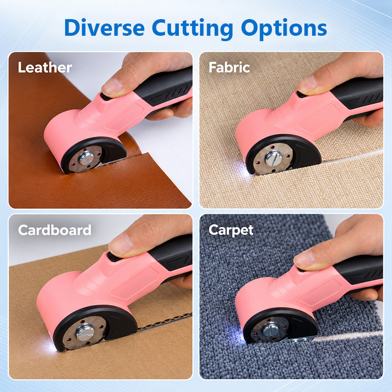HARDELL Pink Cordless Electric Scissors for Fabric, Cardboard & Leather