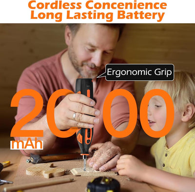 5 - Speed 12V Cordless Rotary Tool Kit with 80 Accessories 2Ah Battery - Hardell