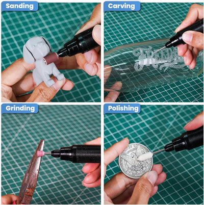 6 - Speed Mini Cordless Rotary Tool Kit with Digital Display Screen - Hardell