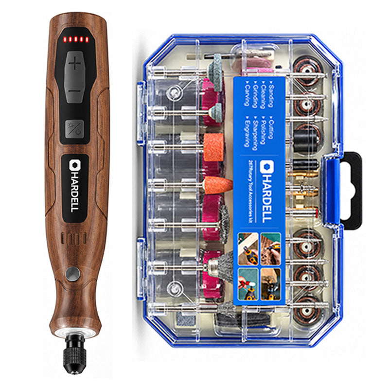 HARDELL 4V Brown Rotary Tool Set with Caliper, Engraver & 287pc Kit