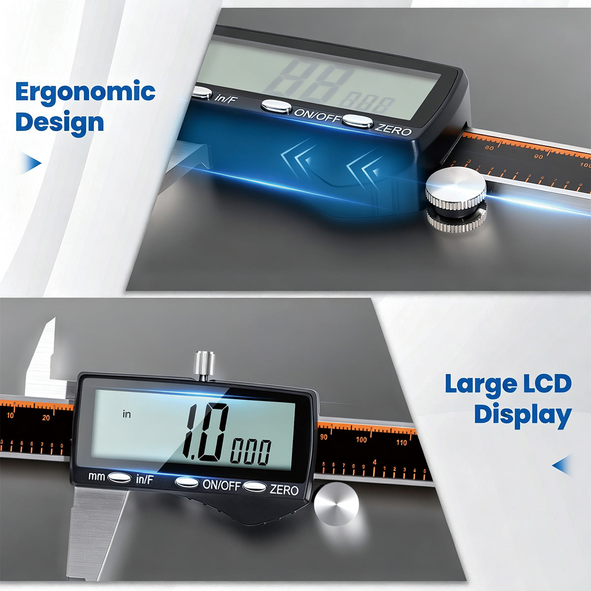HARDELL 6" Rechargeable Digital Caliper – Large LCD