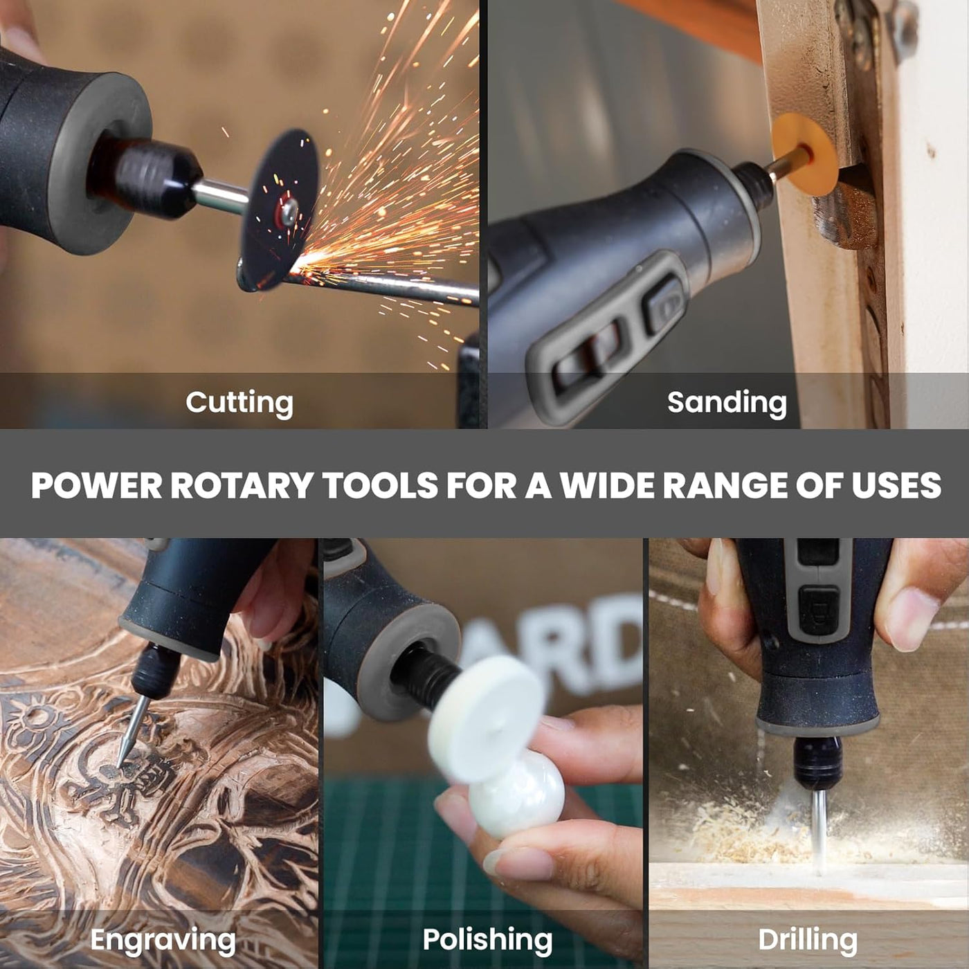 4V Cordless Rotary Tool Kit with 80 Accessories - Hardell