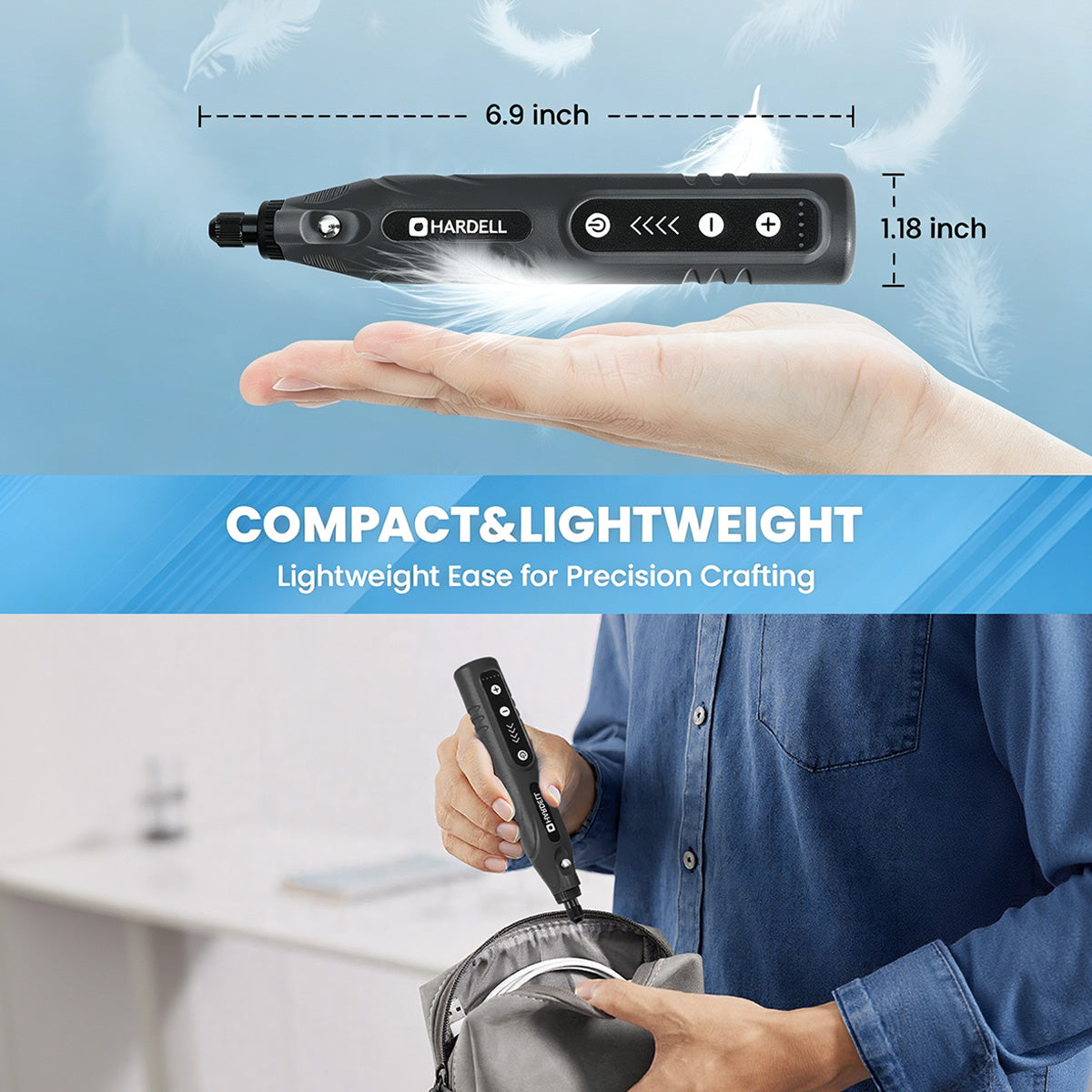 HARDELL Black Starter 4V Cordless Rotary Tool Kit