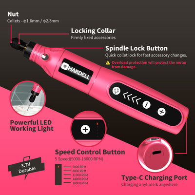HARDELL HDRT0928 Rotary Tool With 36pcs Accessories - Hardell