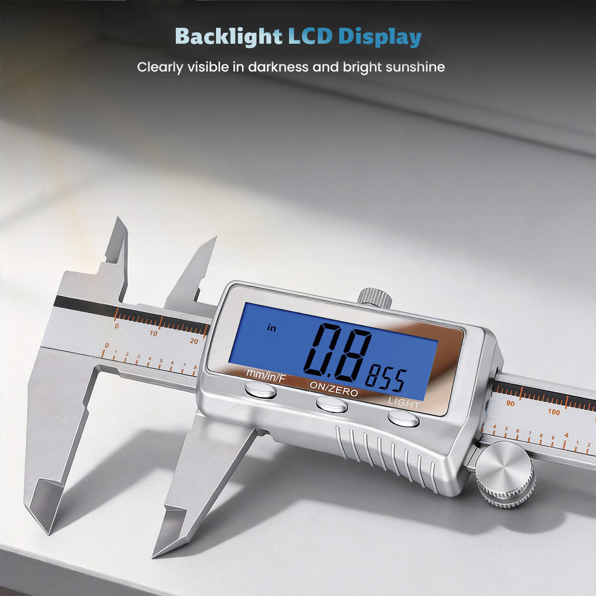HARDELL 12" Rechargeable Digital Caliper, Backlit LCD