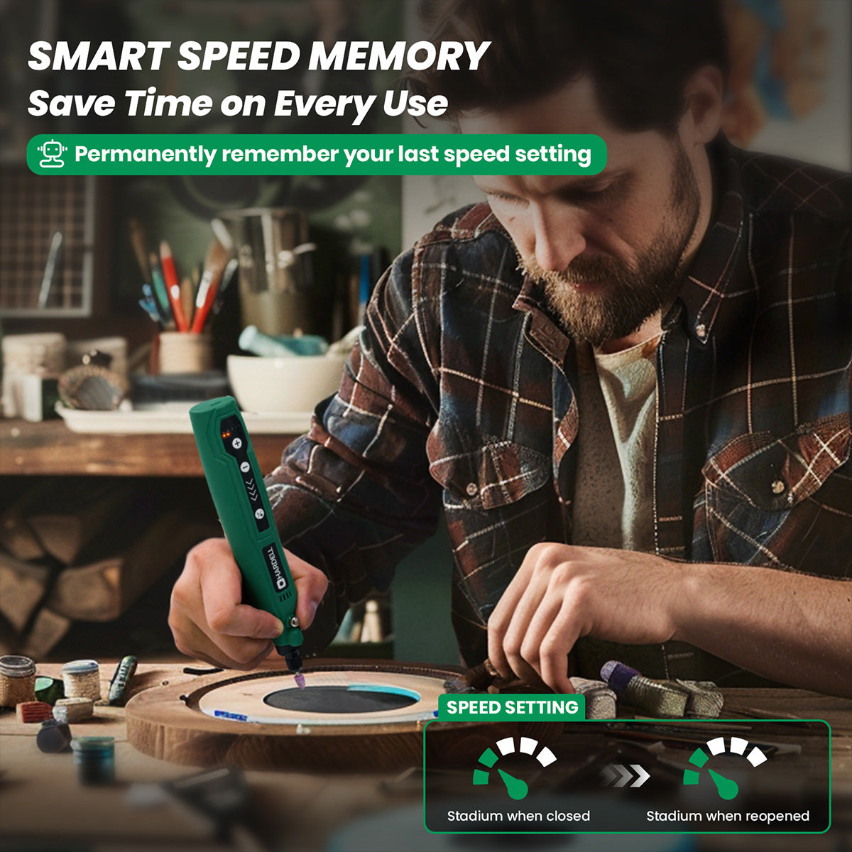 HARDELL Green Essential 69pcs Cordless Rotary Kit