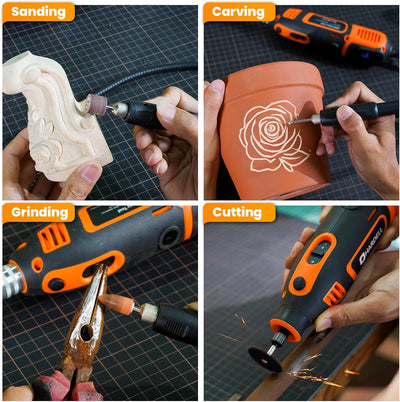 200w Corded Power Rotary Tool with Fine Speed Control and Flex Shaft - Hardell