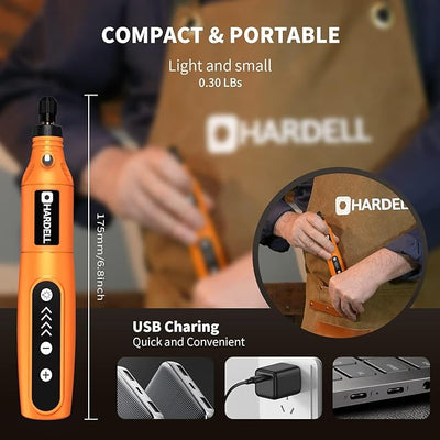 HARDELL HDRT0409 3.7V,5-Speed Mini Cordless Rotary Tool