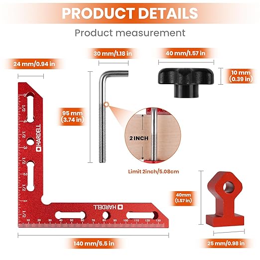 HARDELL HDRA0104 90 Degree Positioning Squares Right Angle Clamps