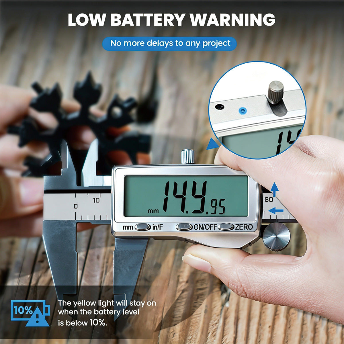 HARDELL 6" Advanced Rechargeable Caliper with LCD