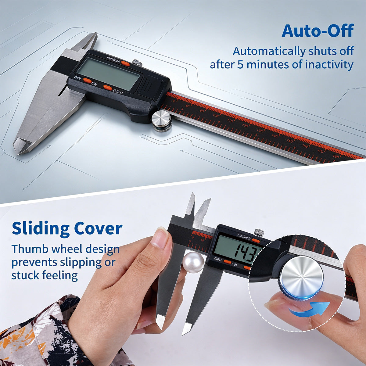 HARDELL 12" Digital Caliper – Large LCD Measuring Tool