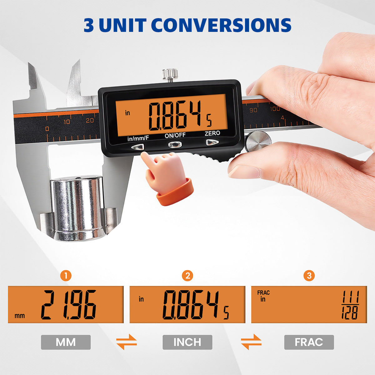 HARDELL 6" Digital Caliper, Large LCD Measuring Tool