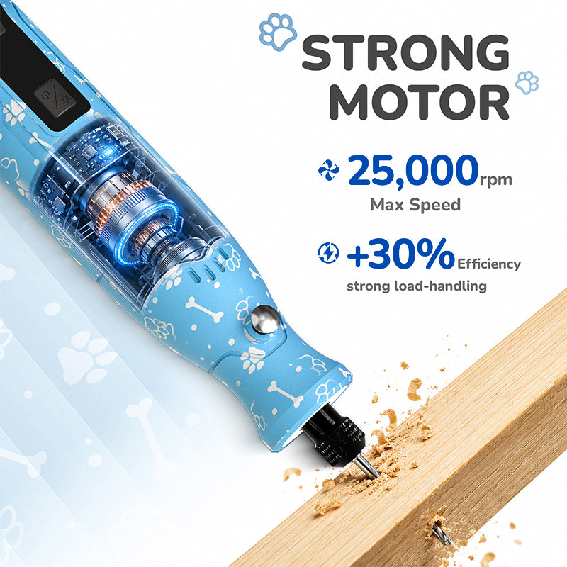HARDELL Blue 4V Mini Cordless Rotary Tool with 360° LED & 70 Accessories