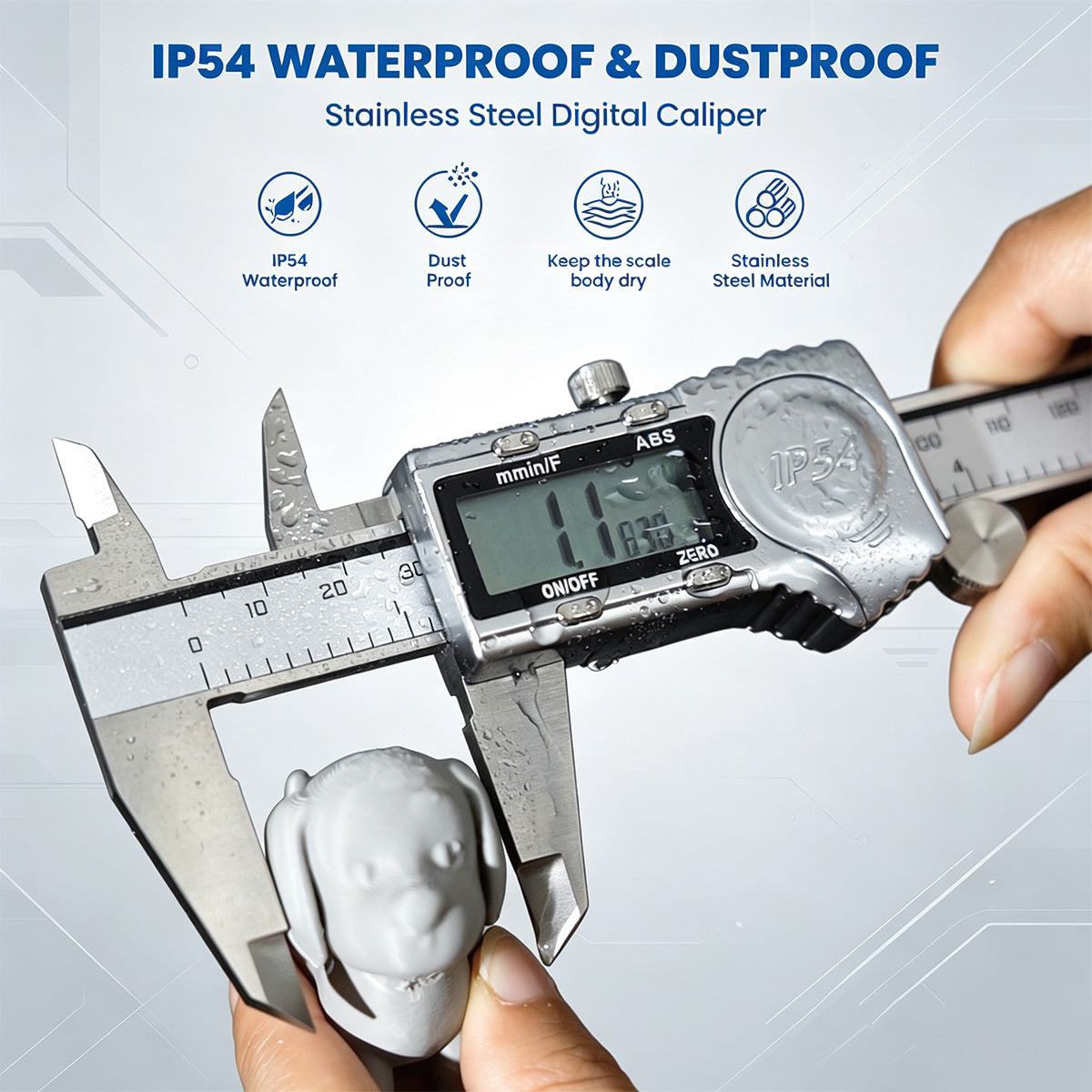 HARDELL 6" IP54 Digital Caliper – ABS Mode, All-Metal, Auto-Off
