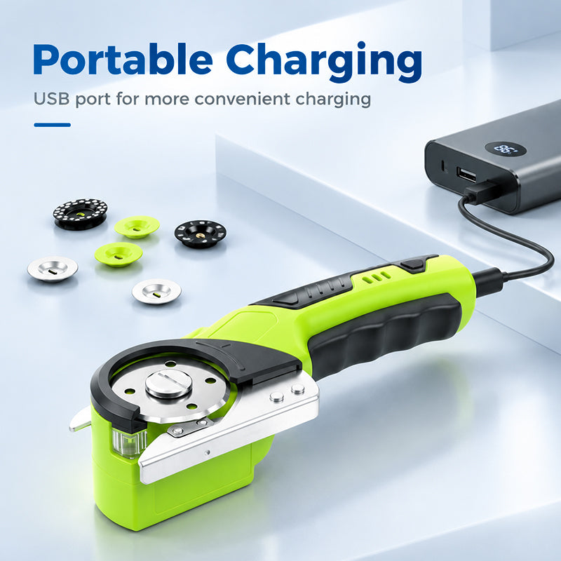 HARDELL Green Cordless Electric Scissors & Multi-Material Rotary Cutter