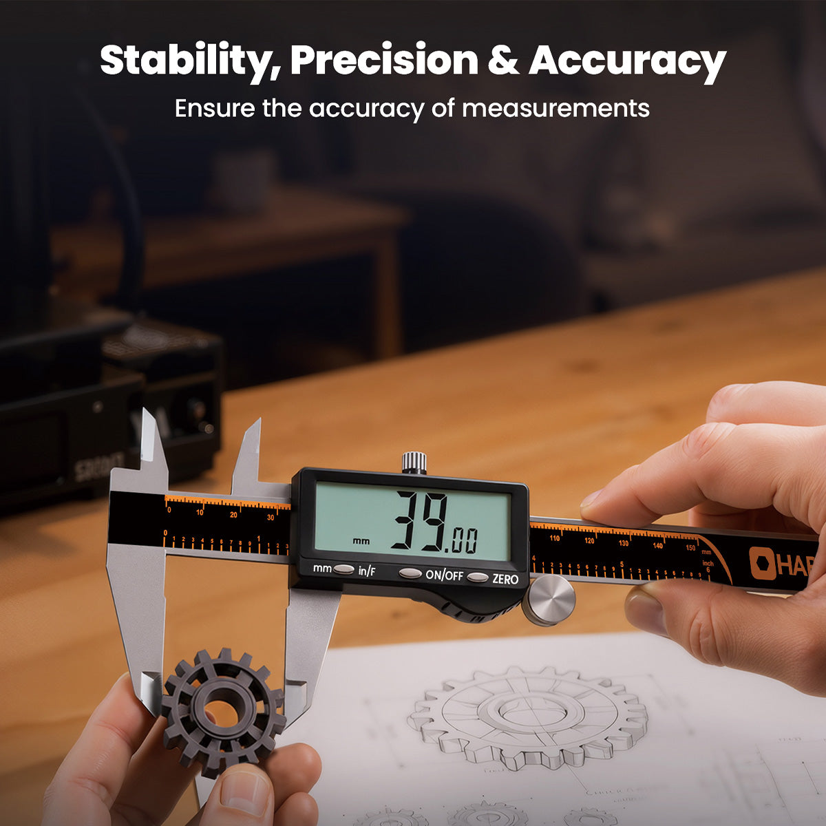 HARDELL 6" Rechargeable Digital Caliper – Large LCD