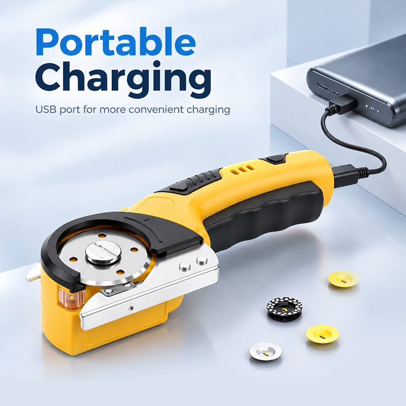 HARDELL Yellow Cordless Electric Scissors & Rotary Cutter
