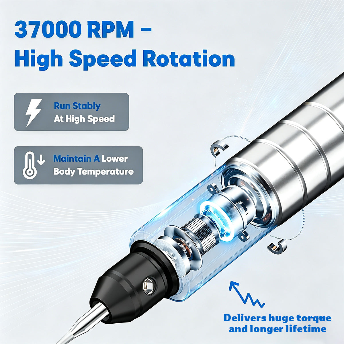 HARDELL Silver Essential 37000RPM Cordless Engraving Pen