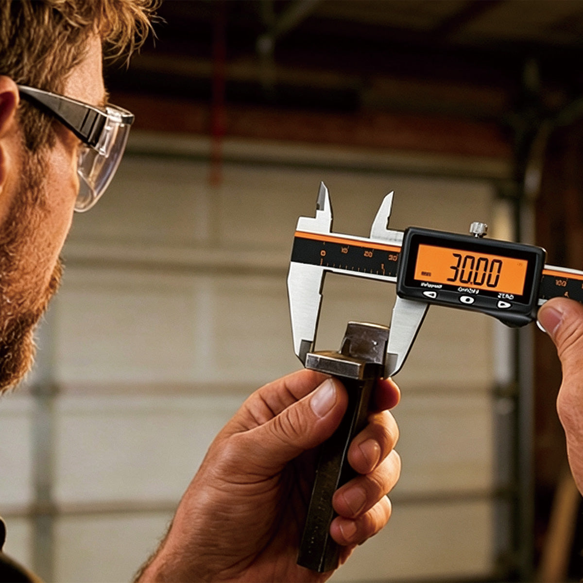 HARDELL 6" Rechargeable Digital Caliper – Orange LCD, USB-C