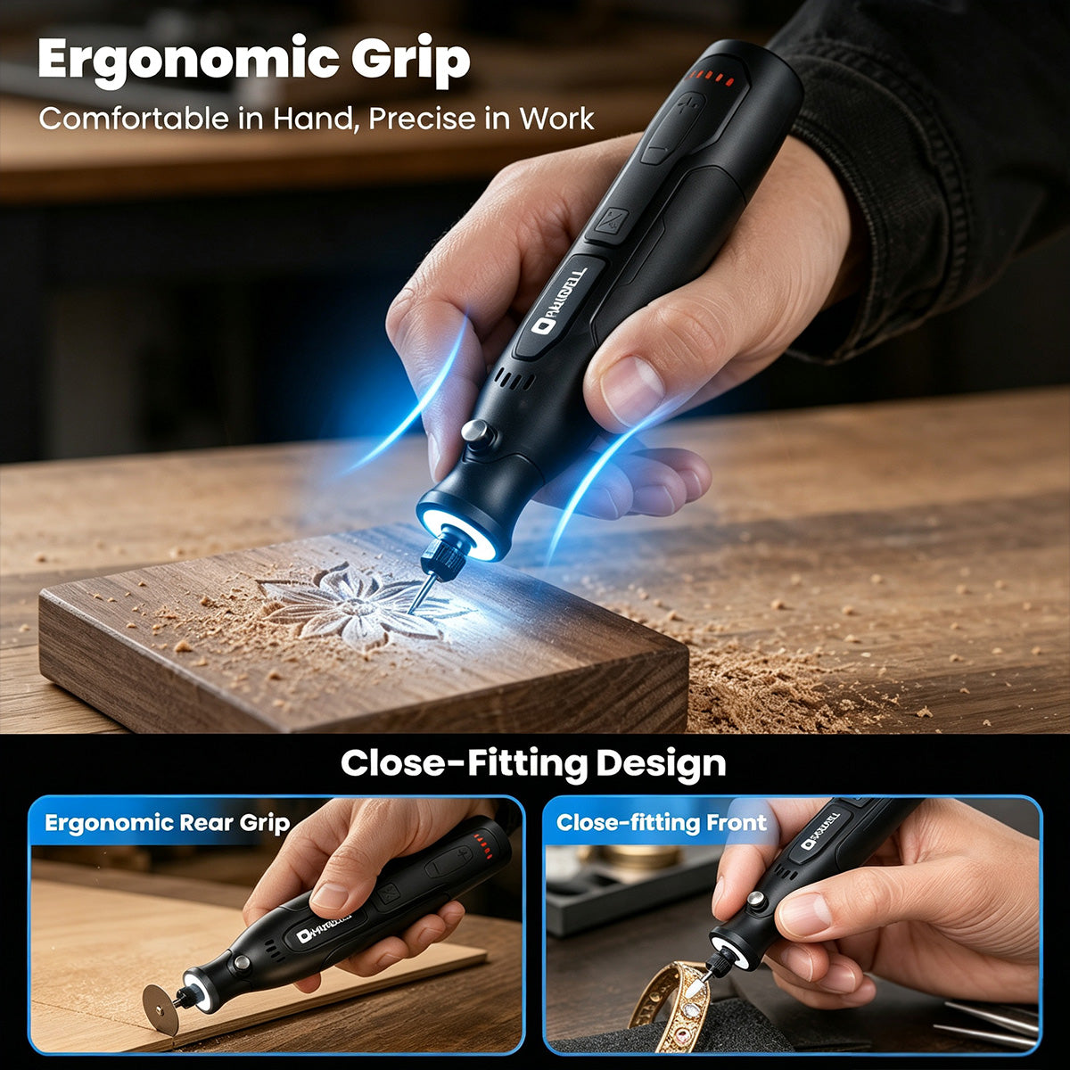HARDELL Essential Black 70pcs Rotary Tool Set