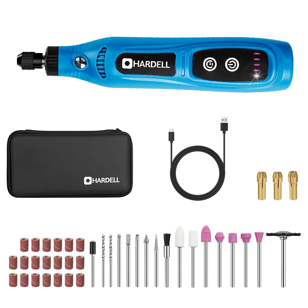 HARDELL Blue Starter 42pcs Cordless Rotary Kit