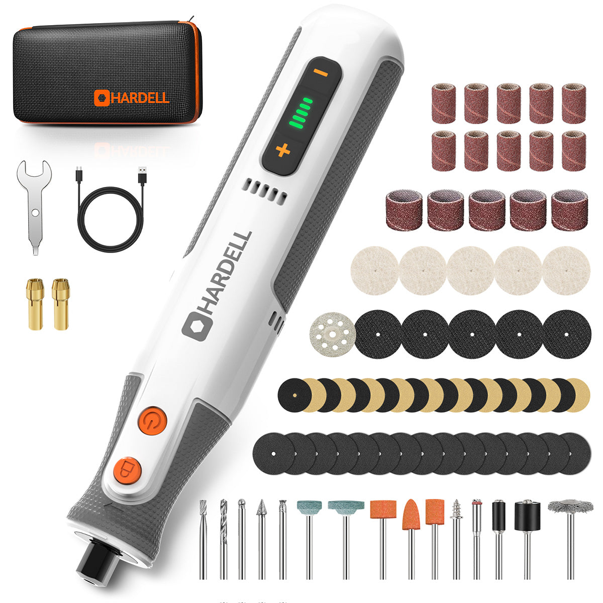 HARDELL White Pro 80pcs Rotary Tool System