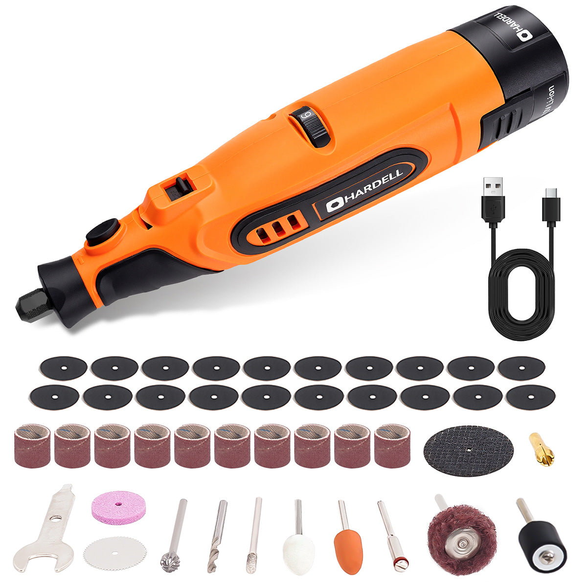 HARDELL Orange Advanced 43pcs Rotary Tool Kit