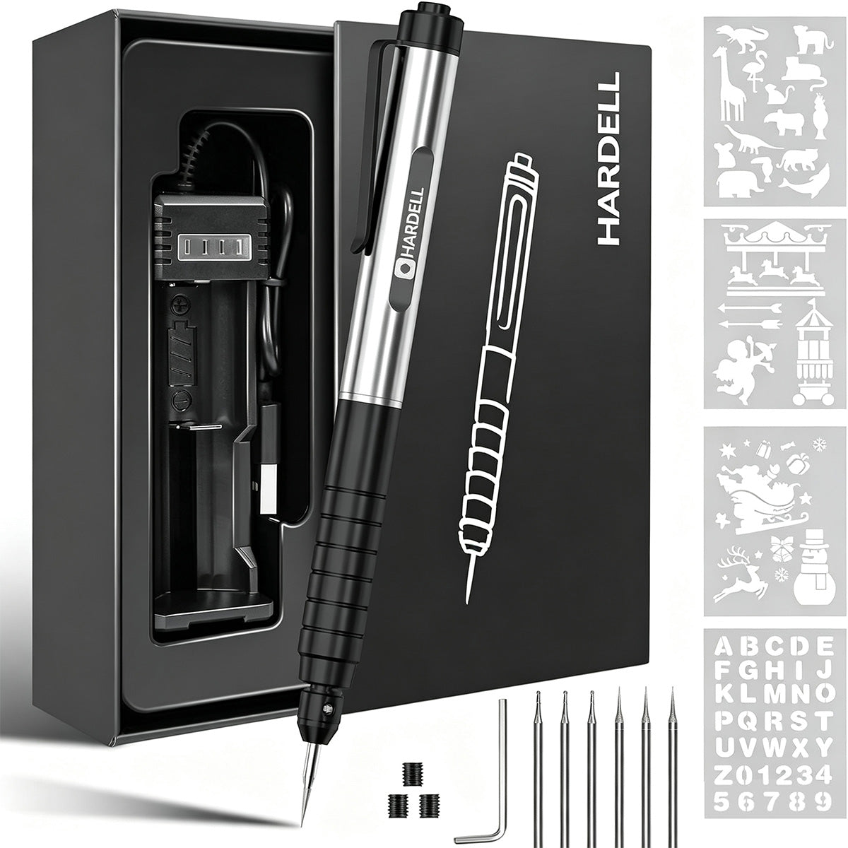 HARDELL Black Essential 37000RPM Cordless Engraving Pen