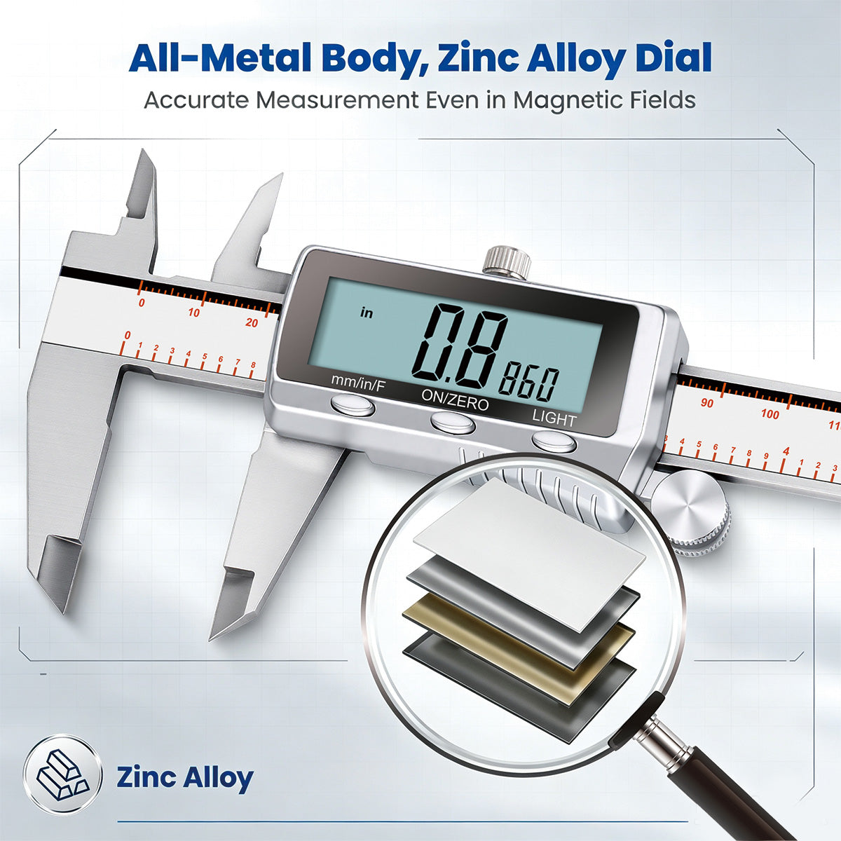 HARDELL Metal Advanced 6in Rechargeable Digital Caliper