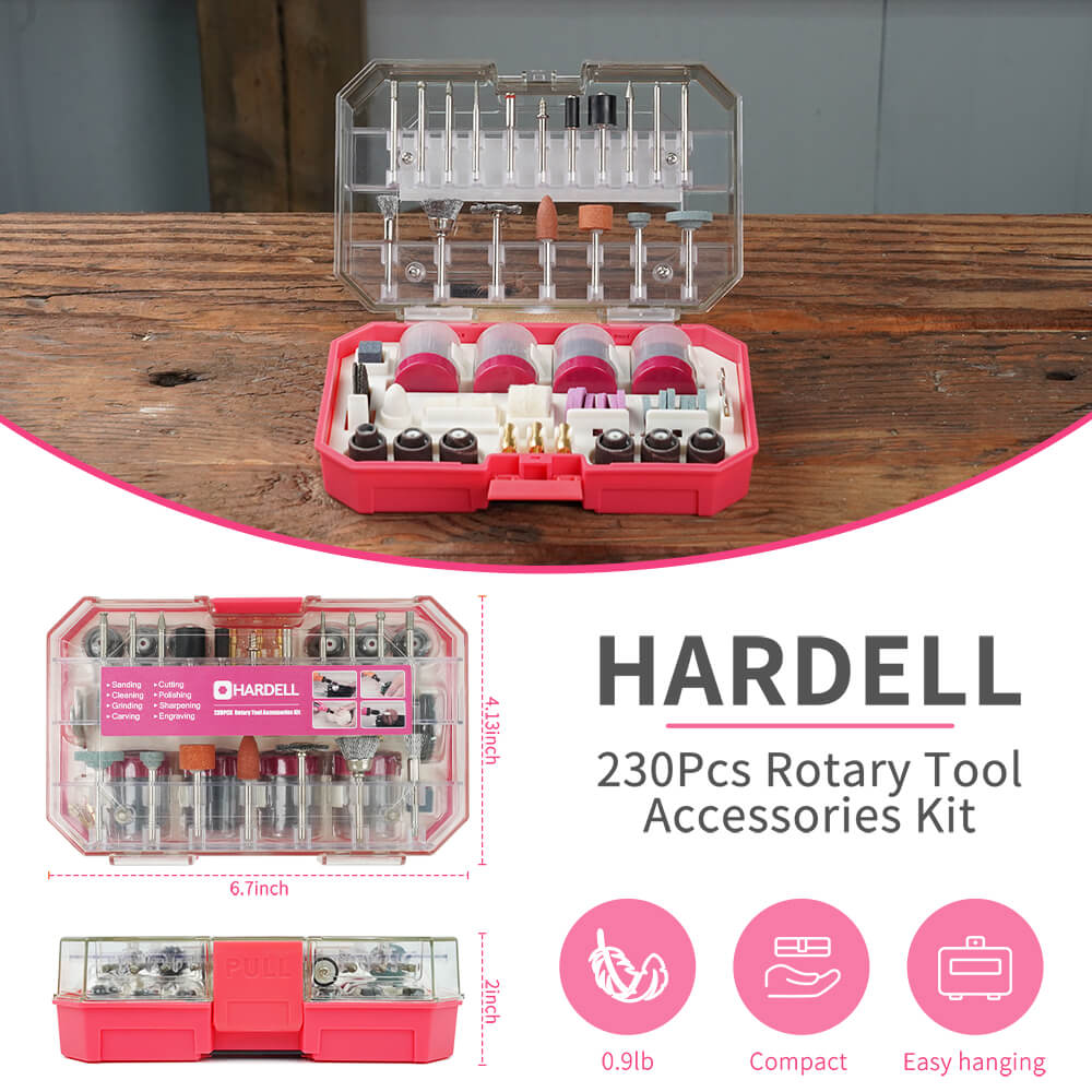 HARDELL HDTB9042 230pcs Rotary Tool Accessories Kit