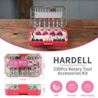 HARDELL HDTB9042 230pcs Rotary Tool Accessories Kit