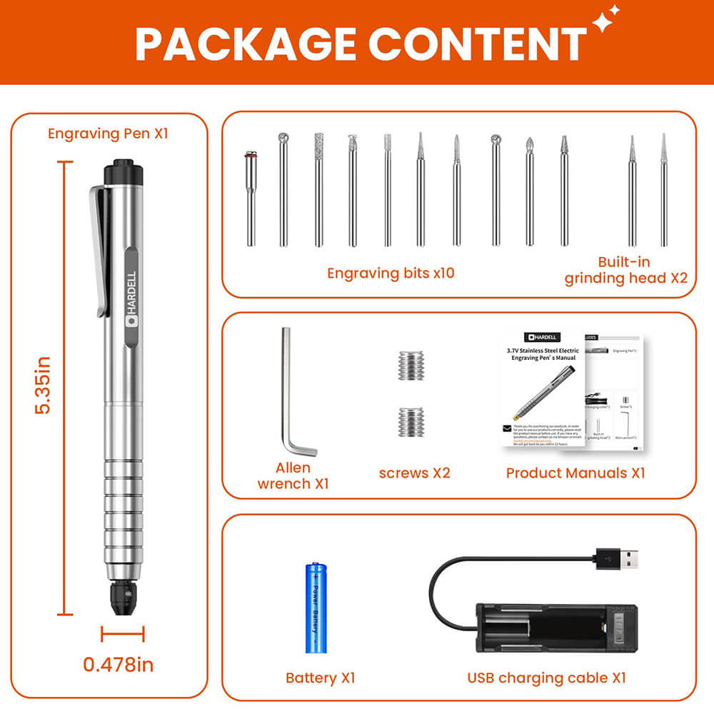 HARDELL HDXE1007 Cordless Electric Micro Engraver Pen