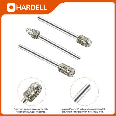 HARDELL HDTB9060 15pcs Rotary Engraving Bits Set - Hardell