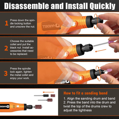 HARDELL HDTB2280 4V Cordless Rotary Tool - Hardell