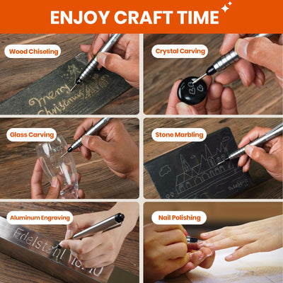 Rechargeable Mini Engraving Pen with Rotating Grinding Heads - Hardell