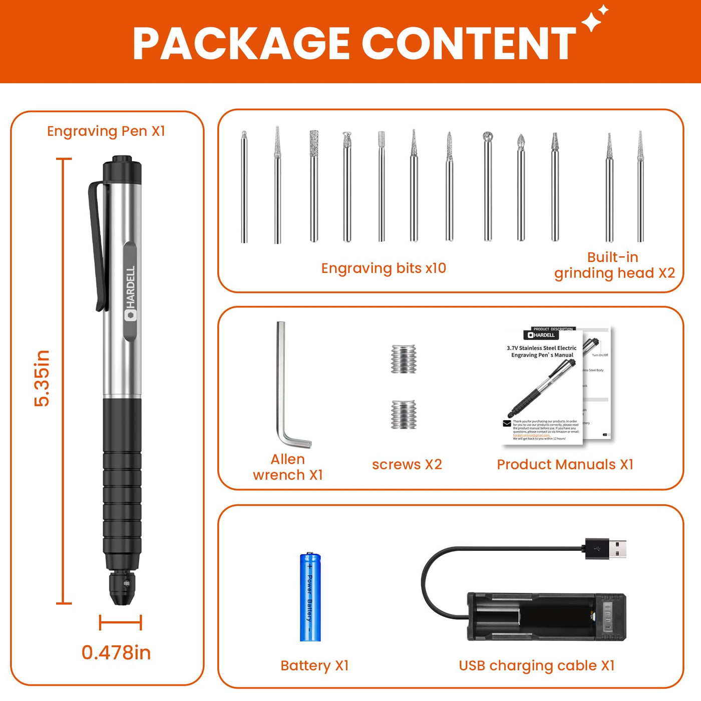 Portable Electric Engraving Pen for Wide Application - Hardell