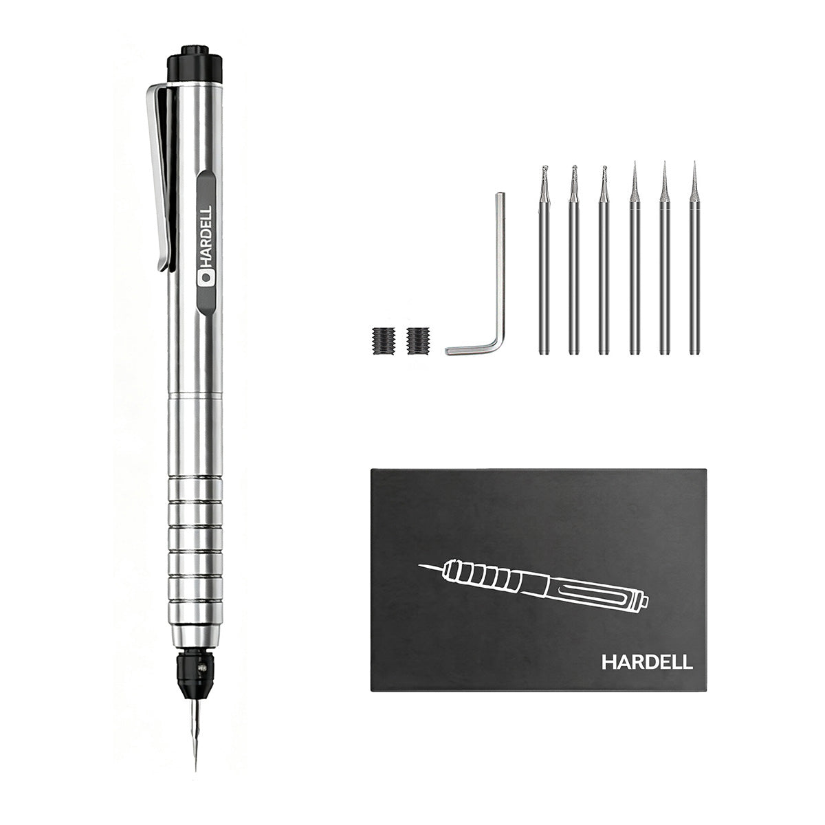 HARDELL Silver Essential 37000RPM Cordless Engraving Pen